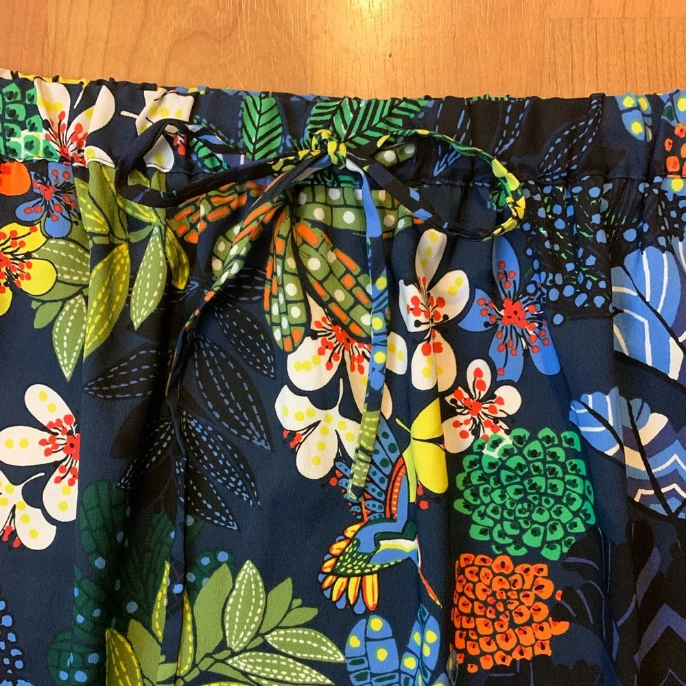 Ann Taylor LOFT Tropical Floral Hummingbird Skirt S